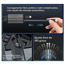 Carregador Veicular 4 em 1 Retrátil 120W com Display Digital – Carregamento Rápido para Todos os Dispositivos (12V/24V | Rotação 180°)