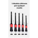 Kit 5 Peças Pincéis e Escovas de Limpeza Multifuncional – Ideal para Rodas, Interior e Couro Automotivo! - AutosXpress