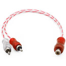 Kit Som Automotivo: 1 Cabo RCA 5m + 2 Y Dupla Blindagem Injetado Vermelho 4mm - AutosXpress