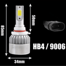 Lâmpadas C6 Farol de Carro LED 6000K H1 H3 H4 H7 H11 H13 HB3(9005) HB4(9006) H16 H27 12V a 24V - AutosXpress