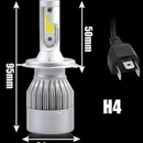 Lâmpadas C6 Farol de Carro LED 6000K H1 H3 H4 H7 H11 H13 HB3(9005) HB4(9006) H16 H27 12V a 24V - AutosXpress