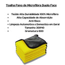 Toalha de Microfibra 30x40cm - Limpeza Automotiva e Multiuso, 2 Lados, Macia e Sem Arranhar - AutosXpress